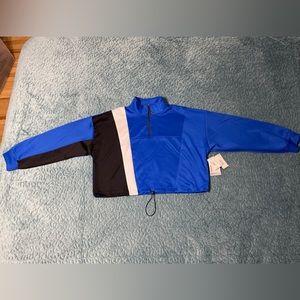 Sports Illustrated Women’s Scuba Popover Jacket Size 2XL Pull Cord Blue/Black